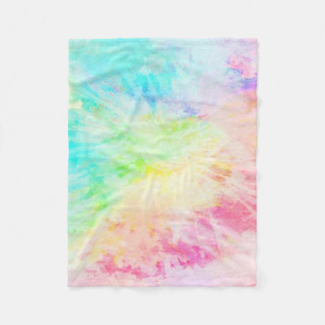 Rainbow Tie Dye Fleece Blanket (Front)