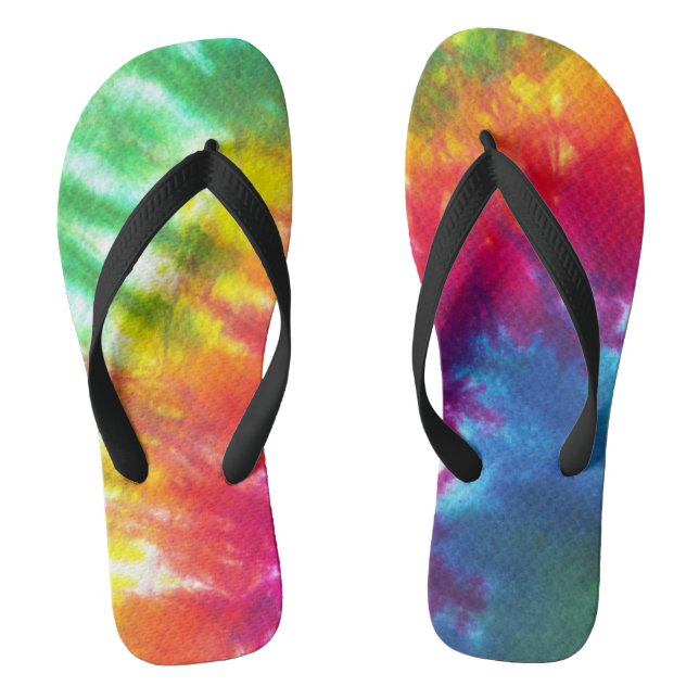 Rainbow Tie-Dye Flip Flops (Footbed)