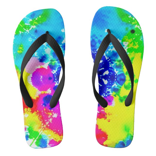 Rainbow Tie Dye Flip Flops (Footbed)