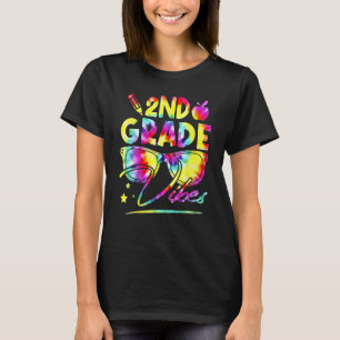 Rainbow Tie Dye Glasses 2nd Grade Vibes Back To Sc T-Shirt