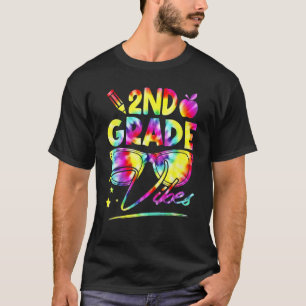 Rainbow Tie Dye Glasses 2nd Grade Vibes Back To Sc T-Shirt