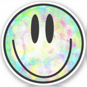 rainbow tie-dye happy face smile colourful hippie