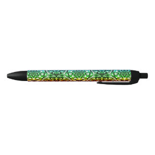 Rainbow Tie Dye Mandala Star Black Ink Pen