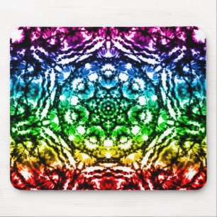 Rainbow Tie Dye Mandala Star Mouse Mat