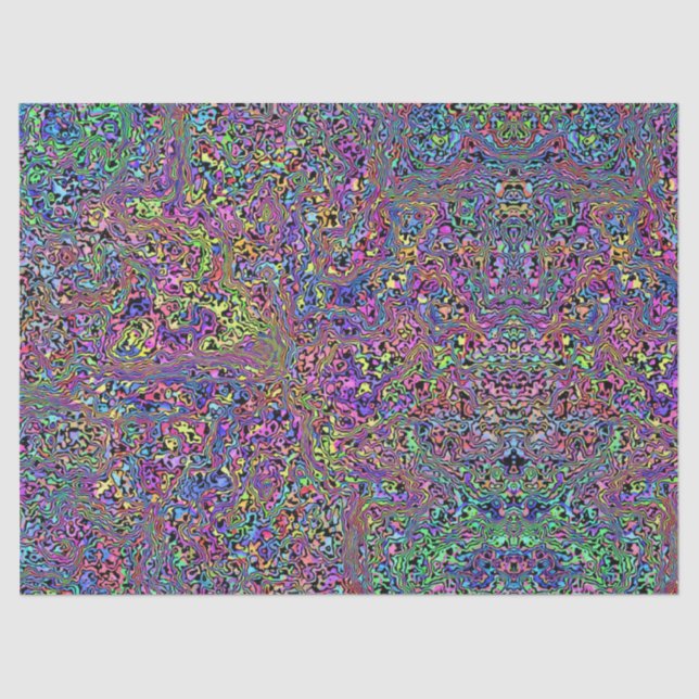 Rainbow Tie Dye Marble Hippie Look Tissue Paper (Front)