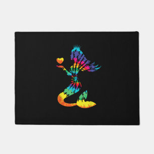 Rainbow Tie-Dye Mermaid Shirt in 60s 70s Retro Hip Doormat
