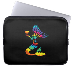 Rainbow Tie-Dye Mermaid Shirt in 60s 70s Retro Hip Laptop Sleeve