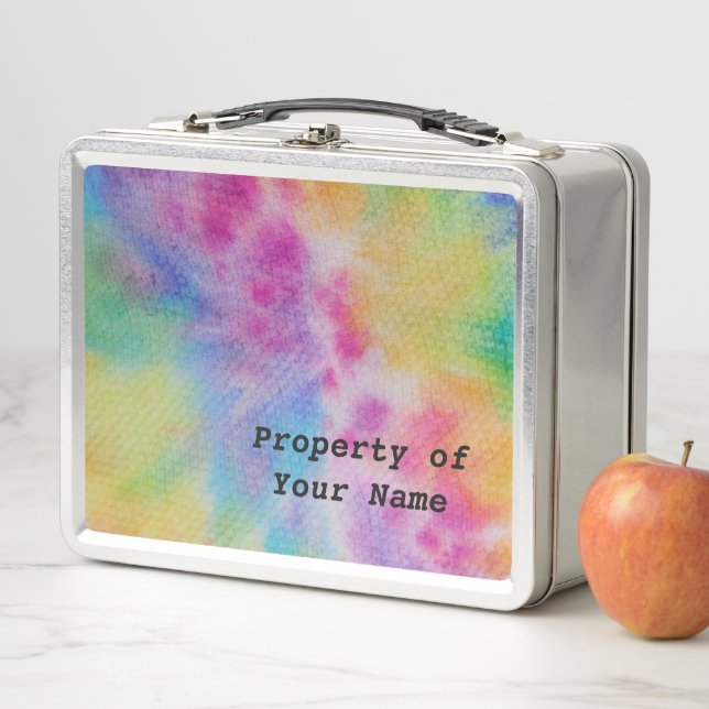 Rainbow Tie Dye Metal Lunch Box (In Situ)