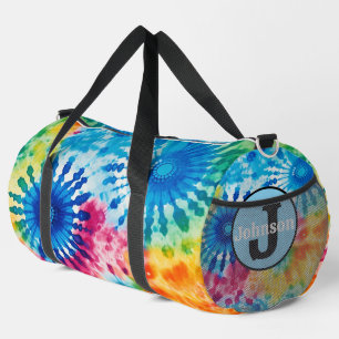 Rainbow Tie Dye Monogram Personalised Gear Duffle Bag