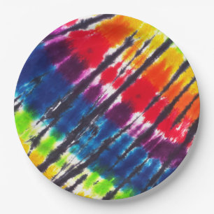 Rainbow Tie-Dye Paper Plate