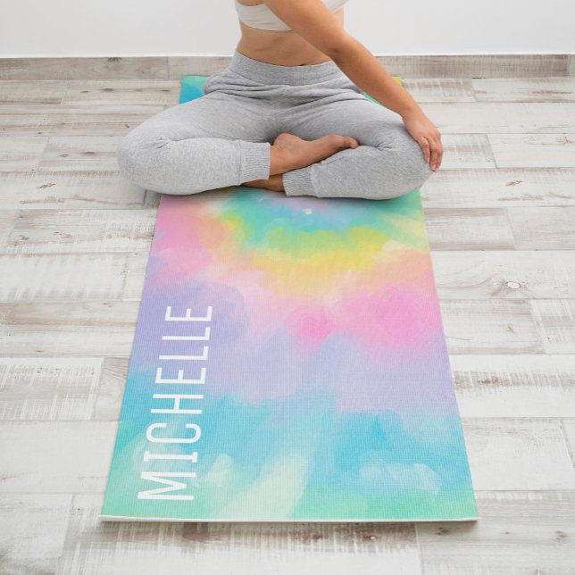 Rainbow Tie Dye Pattern Personalised Yoga Mat (Creator Uploaded)