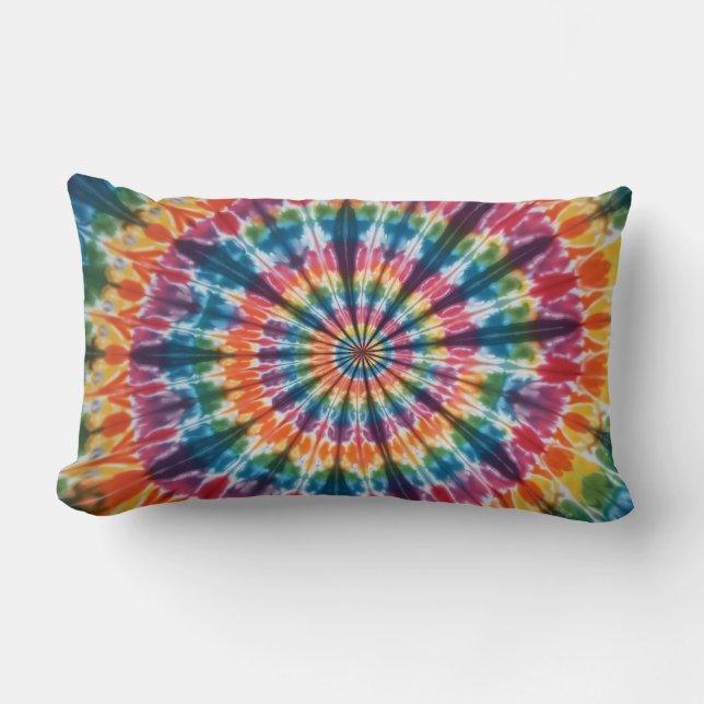 rainbow tie-dye pillow (Front)
