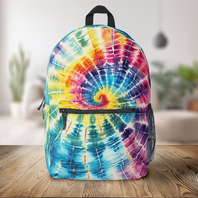 Rainbow Tie Dye Printed Backpack (Creator Uploaded)