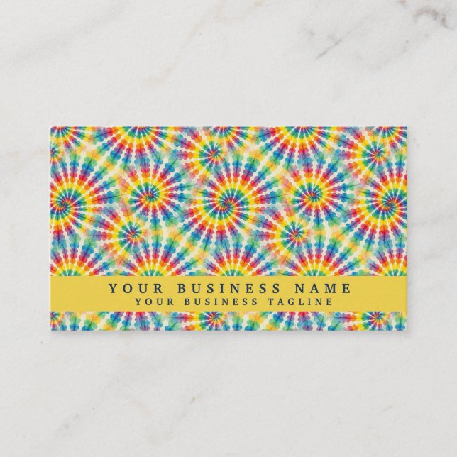 Rainbow Tie Dye Psychedelic Business Cards (Front)