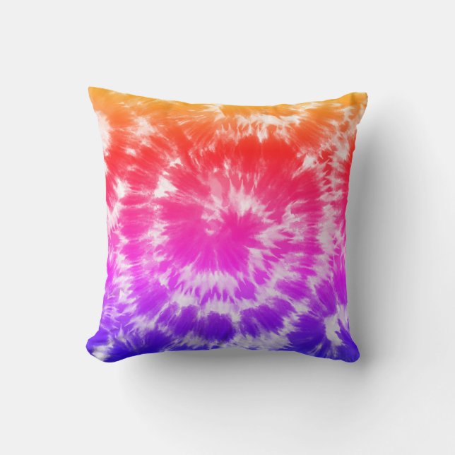 Rainbow Tie Dye Psychedelic Pattern Home Decor  Cushion (Front)