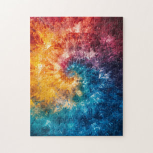 Rainbow Tie-Dye Swirl Jigsaw Puzzle