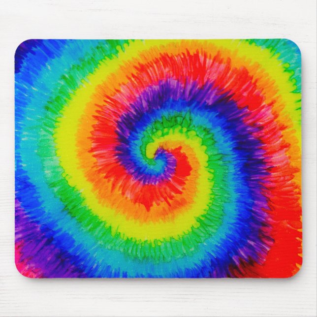 Rainbow Tie-Dye Swirl Mouse Mat (Front)
