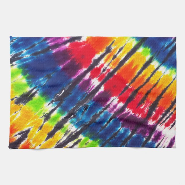 Rainbow Tie-Dye Tea Towel (Horizontal)