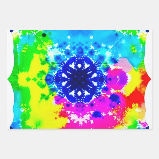 Rainbow Tie Dye Wrapping Paper (Front)