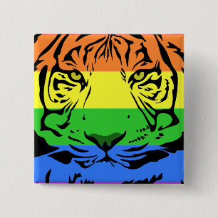 Rainbow Tiger 15 Cm Square Badge