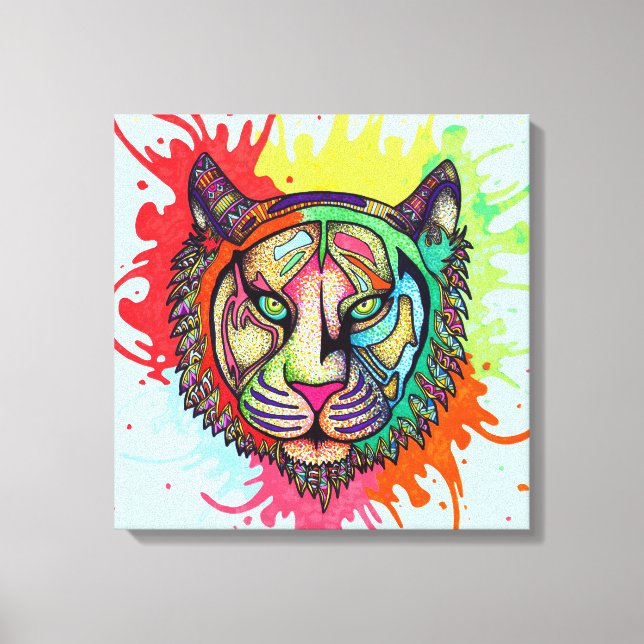 Rainbow Tiger Canvas Print (Front)