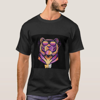 Rainbow tiger & cat design t-shirt design