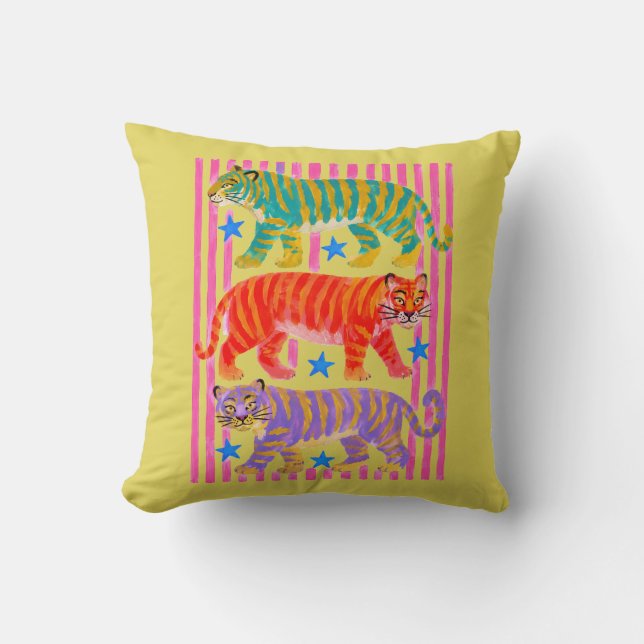 rainbow tiger dreams cushion (Front)