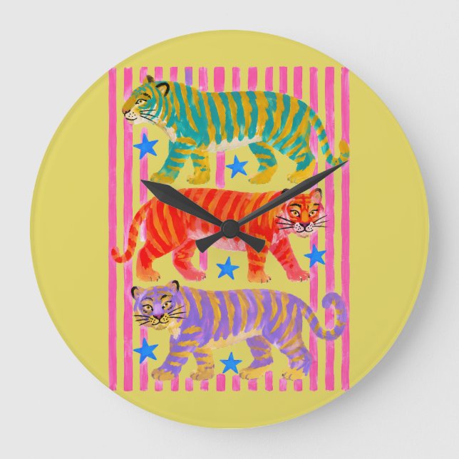 rainbow tiger dreams large clock (Front)