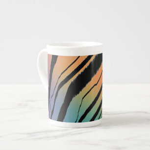 Rainbow Tiger Print Bone China Mug