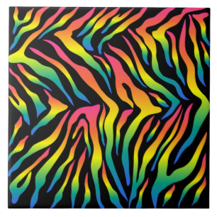 Rainbow tiger skin print design   tile
