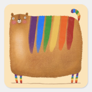 Rainbow Tiger Square Sticker