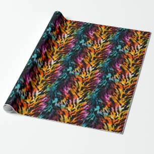 Rainbow Tiger Stripes Wrapping Paper