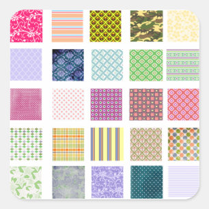 Rainbow tiled squares pattern square sticker
