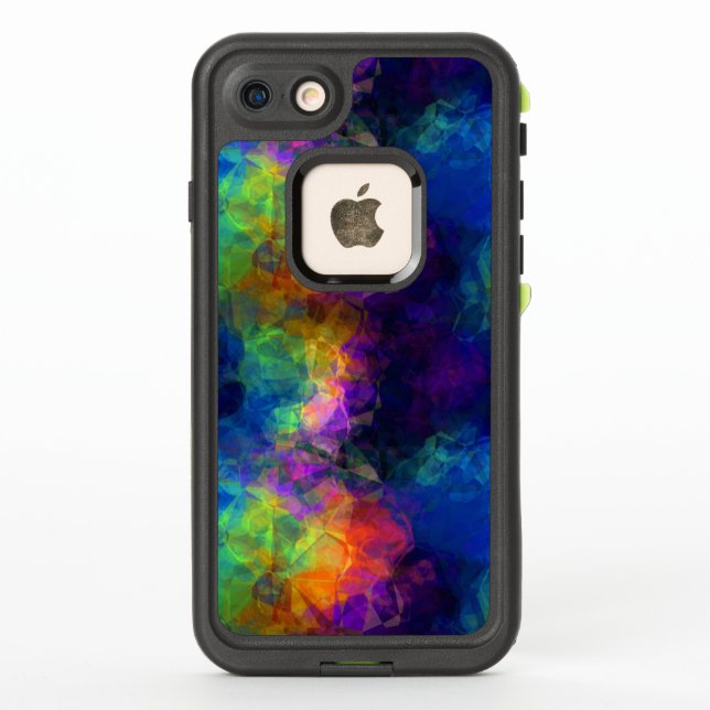 Rainbow Tissue Paper Collage LifeProof iPhone Case (Back)