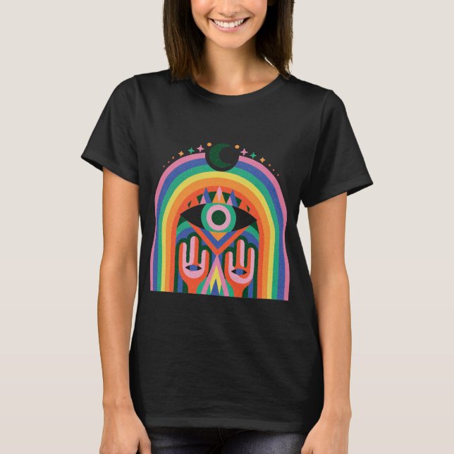 Rainbow Totem Mask Art T-Shirt (Front)