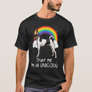 Rainbow Toy Fox Terrier Trust Me Im A Unicorn Dog T-Shirt
