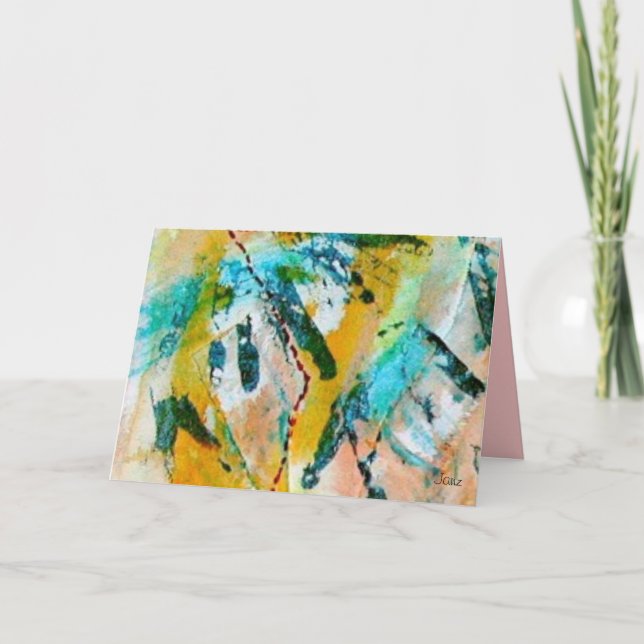 Rainbow Tracks Greeting Card by Janz (Front)