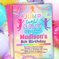 Rainbow Trampoline Park Girls Jump Birthday