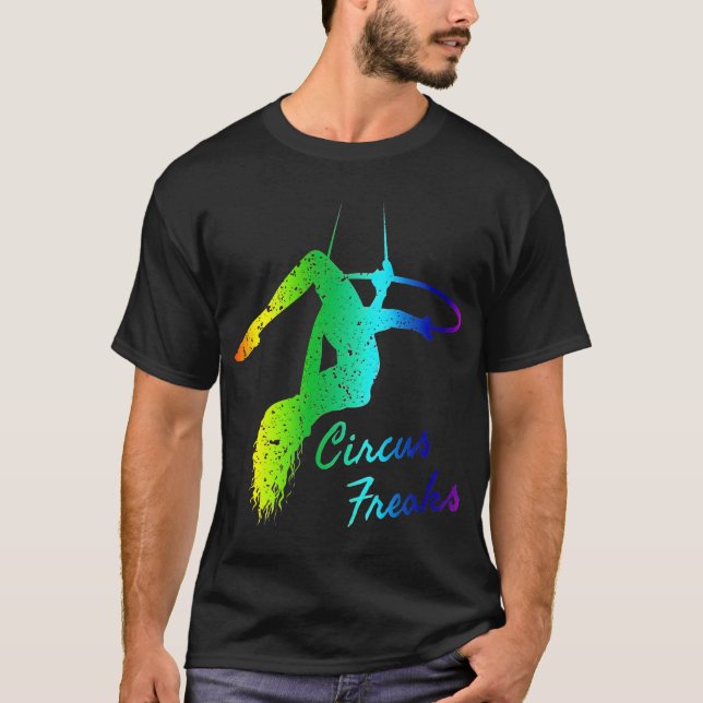 Rainbow Trapeze Artist Outfit for Girls Aerial T-Shirt (Front)