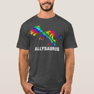 Rainbow Tre Dinosaur Skeleton Gay Pride LGBT Anima T-Shirt