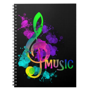 Rainbow Treble Clef Music Themed Notebook