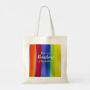 Rainbow Tree and Stripes Tote Bag