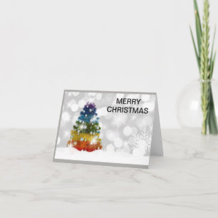 Rainbow tree Christmas Card