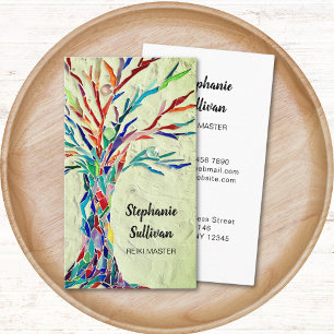 Rainbow Tree Green Reiki Business Card