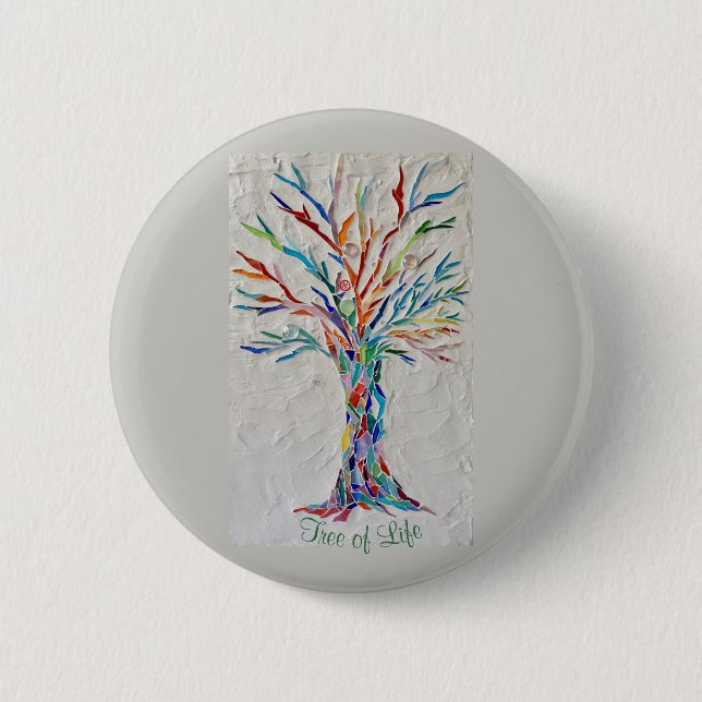 Rainbow Tree of Life 6 Cm Round Badge (Front)