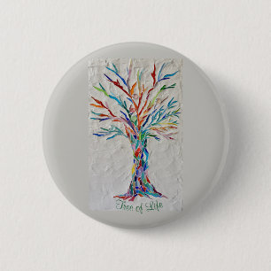 Rainbow Tree of Life 6 Cm Round Badge