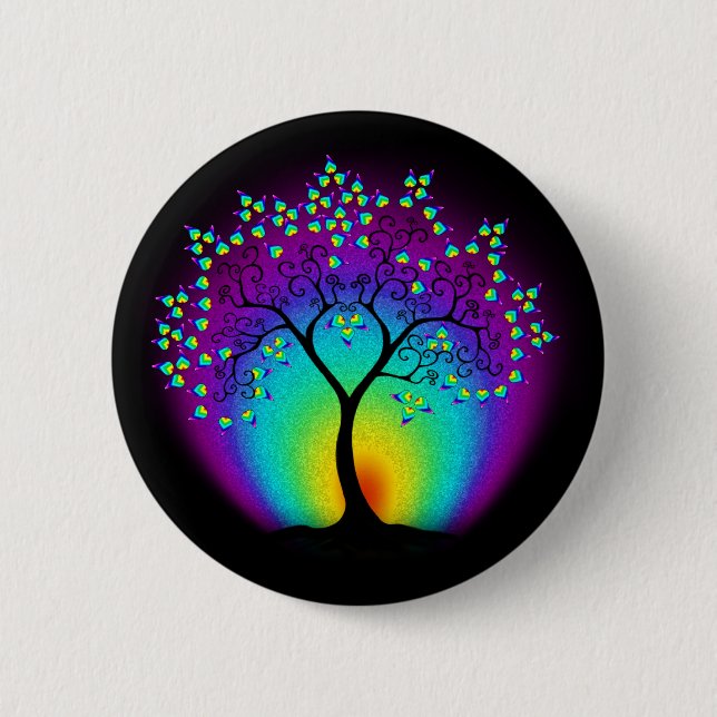Rainbow Tree of Life Button (Front)