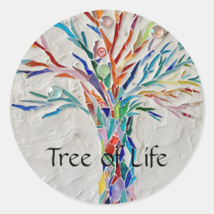 Rainbow Tree of Life Classic Round Sticker