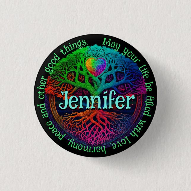 Rainbow Tree of Life Love 3 Cm Round Badge (Front)