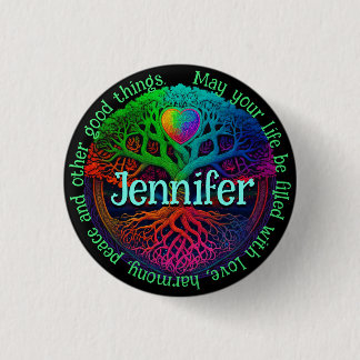Rainbow Tree of Life Love 3 Cm Round Badge